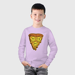 Лонгслив хлопковый детский Happy nation pizza, цвет: лаванда — фото 2