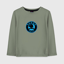 Детский лонгслив Skoda logo blue