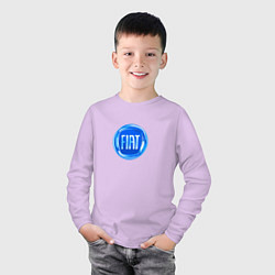 Лонгслив хлопковый детский FIAT logo blue, цвет: лаванда — фото 2