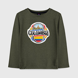 Лонгслив хлопковый детский Колумбия, цвет: меланж-хаки