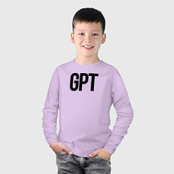 Лонгслив хлопковый детский GPT, цвет: лаванда — фото 2