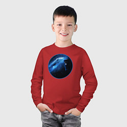 Лонгслив хлопковый детский Тардис в космическом пространстве, цвет: красный — фото 2
