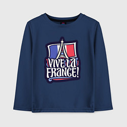 Лонгслив хлопковый детский Viva la France, цвет: тёмно-синий