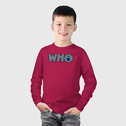Лонгслив хлопковый детский Tardis who, цвет: маджента — фото 2