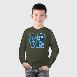 Лонгслив хлопковый детский Love doctor who, цвет: меланж-хаки — фото 2