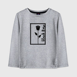 Лонгслив хлопковый детский Черная роза в рамке, цвет: меланж