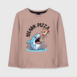 Лонгслив хлопковый детский Shark pizza - ai art fantasy, цвет: пыльно-розовый