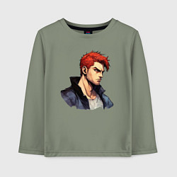 Лонгслив хлопковый детский Красный герой, цвет: авокадо