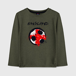 Лонгслив хлопковый детский Football England, цвет: меланж-хаки