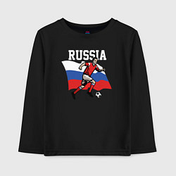 Лонгслив хлопковый детский Футболист России, цвет: черный