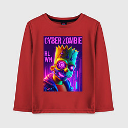 Детский лонгслив Bart Simpson cyber zombie - halloween ai art