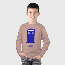 Лонгслив хлопковый детский Tardis - London, цвет: пыльно-розовый — фото 2