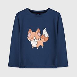 Лонгслив хлопковый детский Лисичка Фокс, цвет: тёмно-синий