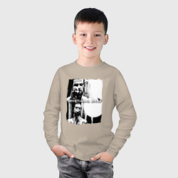 Лонгслив хлопковый детский Depeche Mode - Devotional gahan, цвет: миндальный — фото 2