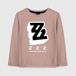 Лонгслив хлопковый детский Zenless zone zero лого, цвет: пыльно-розовый