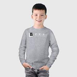 Лонгслив хлопковый детский Zenless zone zero логотип, цвет: меланж — фото 2