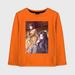 Лонгслив хлопковый детский Монолог фармацевта Жэньши выпивает, цвет: оранжевый