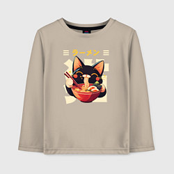 Детский лонгслив Ramen and cat