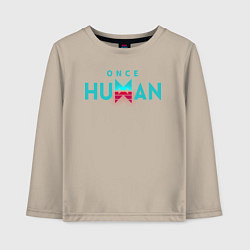 Лонгслив хлопковый детский Once human logo, цвет: миндальный