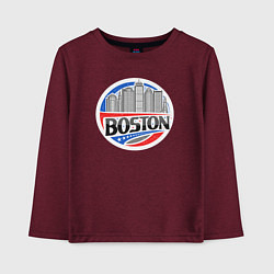 Лонгслив хлопковый детский City Boston, цвет: меланж-бордовый