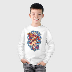 Лонгслив хлопковый детский Оne piece виви и нами vivi and nami, цвет: белый — фото 2