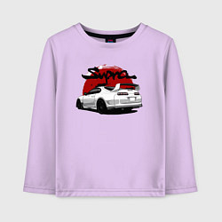 Лонгслив хлопковый детский Автомобиль Toyota Supra, цвет: лаванда