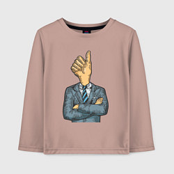 Лонгслив хлопковый детский Хороший босс, цвет: пыльно-розовый