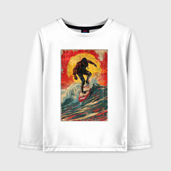 Детский лонгслив Сёрфингист на волне