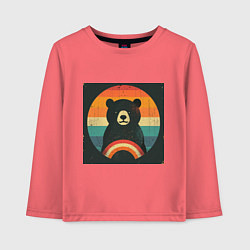 Детский лонгслив Медведь хотел смотреть закат, но вышло как то наоб