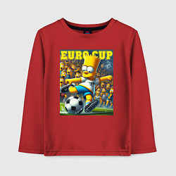 Лонгслив хлопковый детский Euro cup - Bart Simpson, цвет: красный