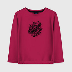 Детский лонгслив Орнамент со скрипичным ключом тату стиль