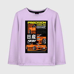 Лонгслив хлопковый детский Nissan Silvia авто, цвет: лаванда