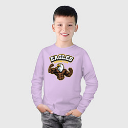 Лонгслив хлопковый детский Eagles fitness, цвет: лаванда — фото 2