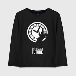 Лонгслив хлопковый детский Back to the future clocks, цвет: черный