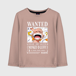 Лонгслив хлопковый детский Monkey D Luffy - wanted, цвет: пыльно-розовый