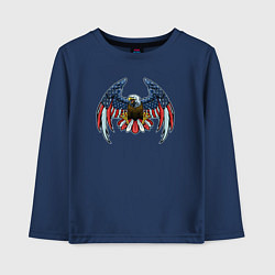 Лонгслив хлопковый детский Eagle of USA, цвет: тёмно-синий
