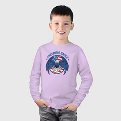 Лонгслив хлопковый детский США - орёл свободы, цвет: лаванда — фото 2