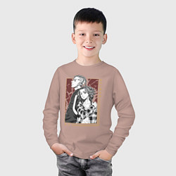 Лонгслив хлопковый детский Токийские мстители Кен Рюгуджи Мандзиро Сано, цвет: пыльно-розовый — фото 2
