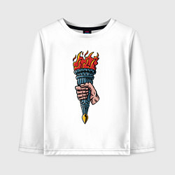 Детский лонгслив Горящий факел