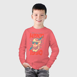 Лонгслив хлопковый детский Иди напролом, цвет: коралловый — фото 2
