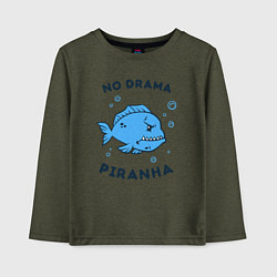 Детский лонгслив No drama piranha