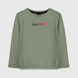 Лонгслив хлопковый детский BTS Agust D, цвет: авокадо