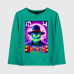 Детский лонгслив Minecraft and halloween collaboration - neon glow
