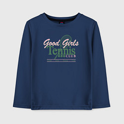 Лонгслив хлопковый детский Good girls tennis club, цвет: тёмно-синий