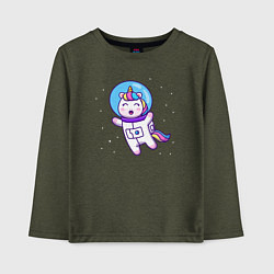 Детский лонгслив Единорог астронавт