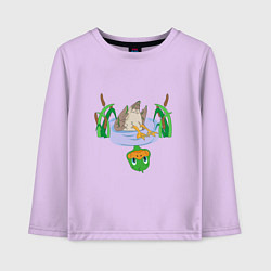 Лонгслив хлопковый детский Любопытный утенок, цвет: лаванда
