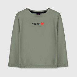Лонгслив хлопковый детский BTS Yoongi, цвет: авокадо
