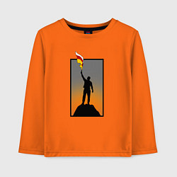 Детский лонгслив Человек с осетинским флагом