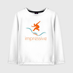 Детский лонгслив Силуэт и надпись impressive