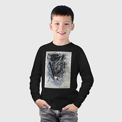 Лонгслив хлопковый детский Абстрактная графика Blue, цвет: черный — фото 2